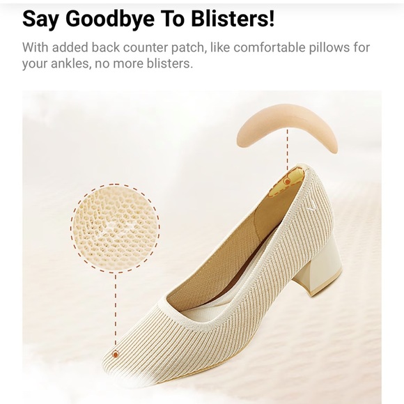 Vivaia Melody Square-Toe Chunky Heels Beige size 36.5 - Picture 5 of 8